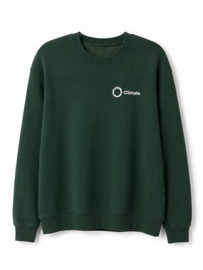 Climate Forest Green Crewneck Long Sleeve Sweatshirt.Chest-48 inches